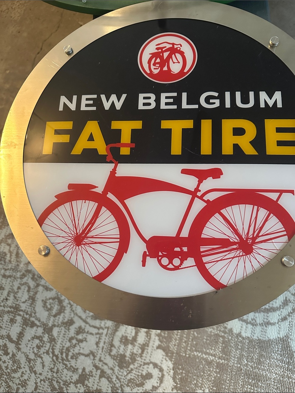 Fat Tire Wall Sign light - Red, Yellow, Black